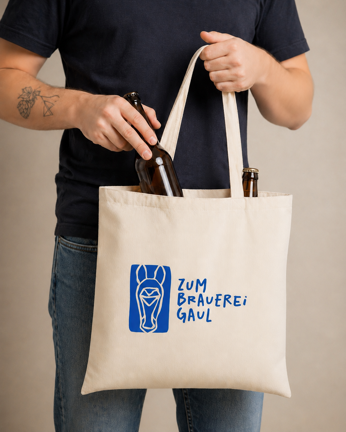Brauereigaul Starterpaket – Stofftasche, 2 Bier & Flaschenöffner
