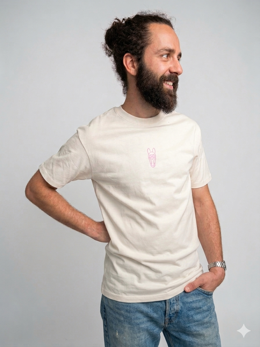 T-Shirt „Zum Brauereigaul" – Oversize Unisex, Beige/Rosa · Limited Edition