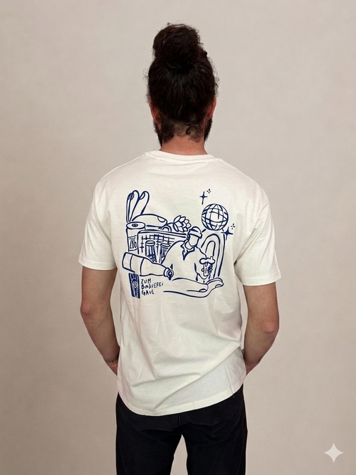 T-Shirt „Zum Brauereigaul" – Oversize Unisex, Beige/Blau · Limited Edition